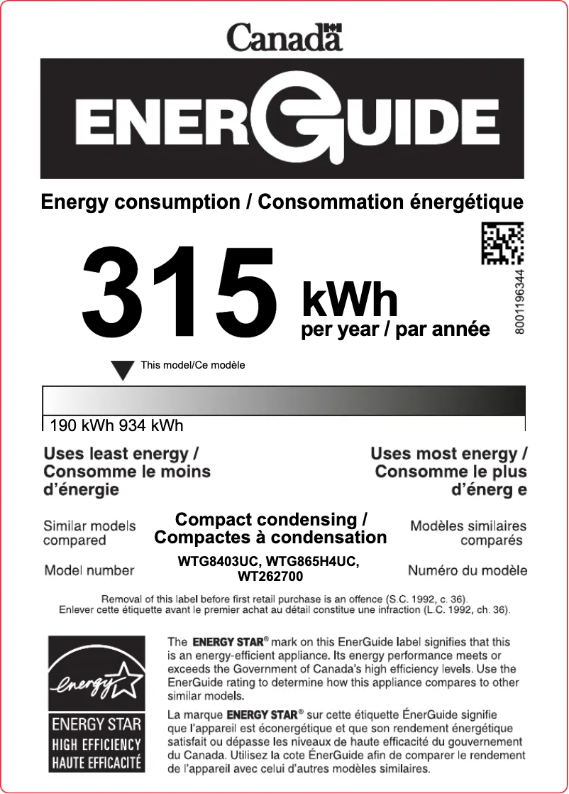 Página 1 del manual Etiqueta energética Bosch WTG86403UC