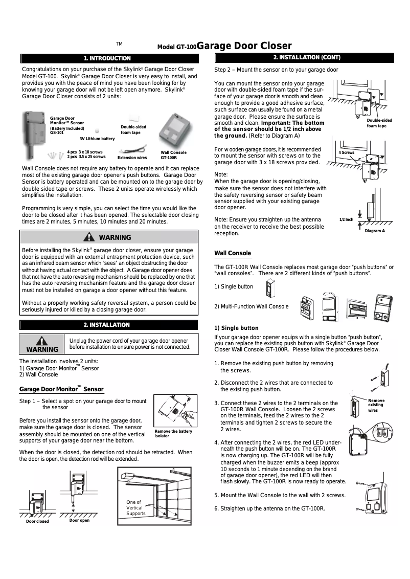 Imagen de la primera página del manual del dispositivo GT-100