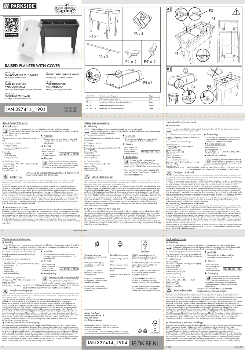 Página 1 del manual Manual de usuario Parkside IAN 327414