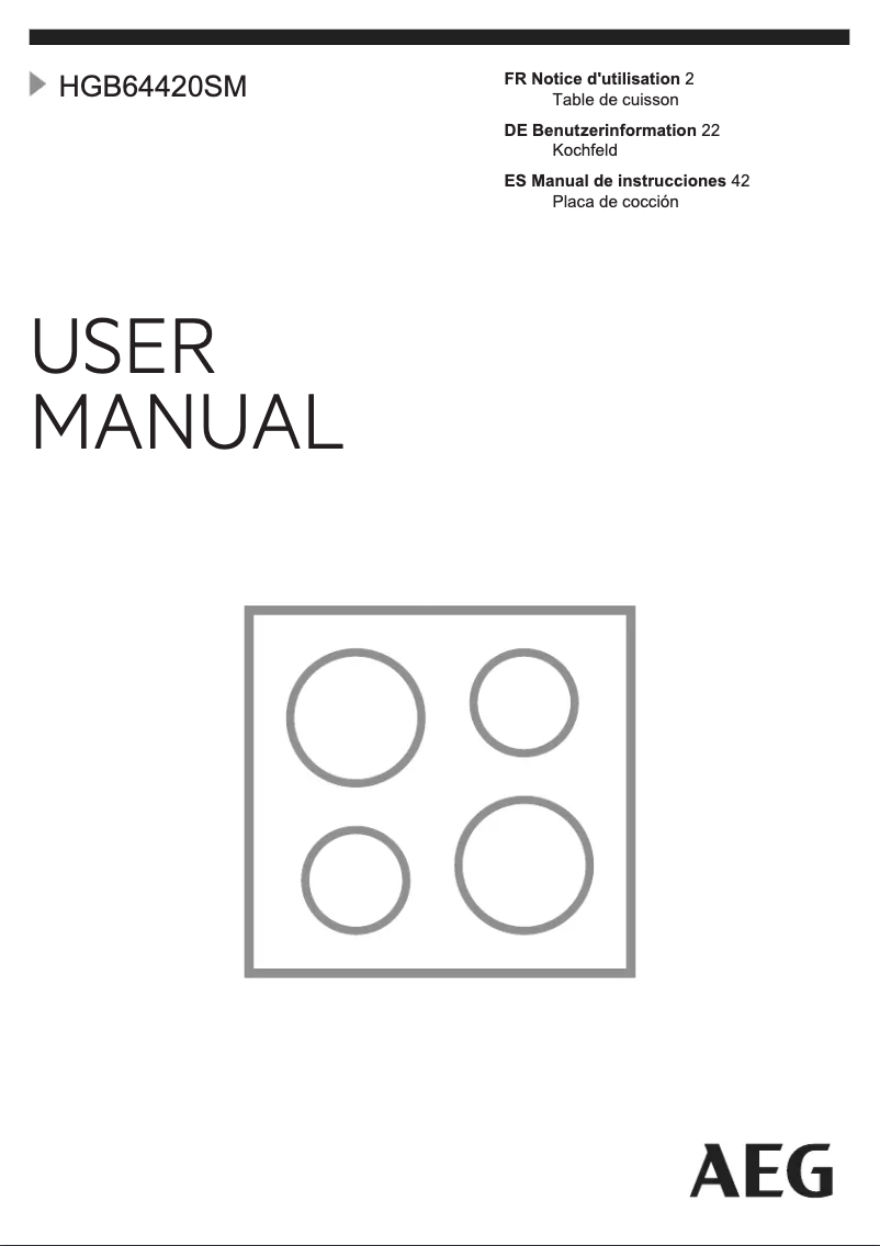 Imagen de la primera página del manual del dispositivo HGB64420SM
