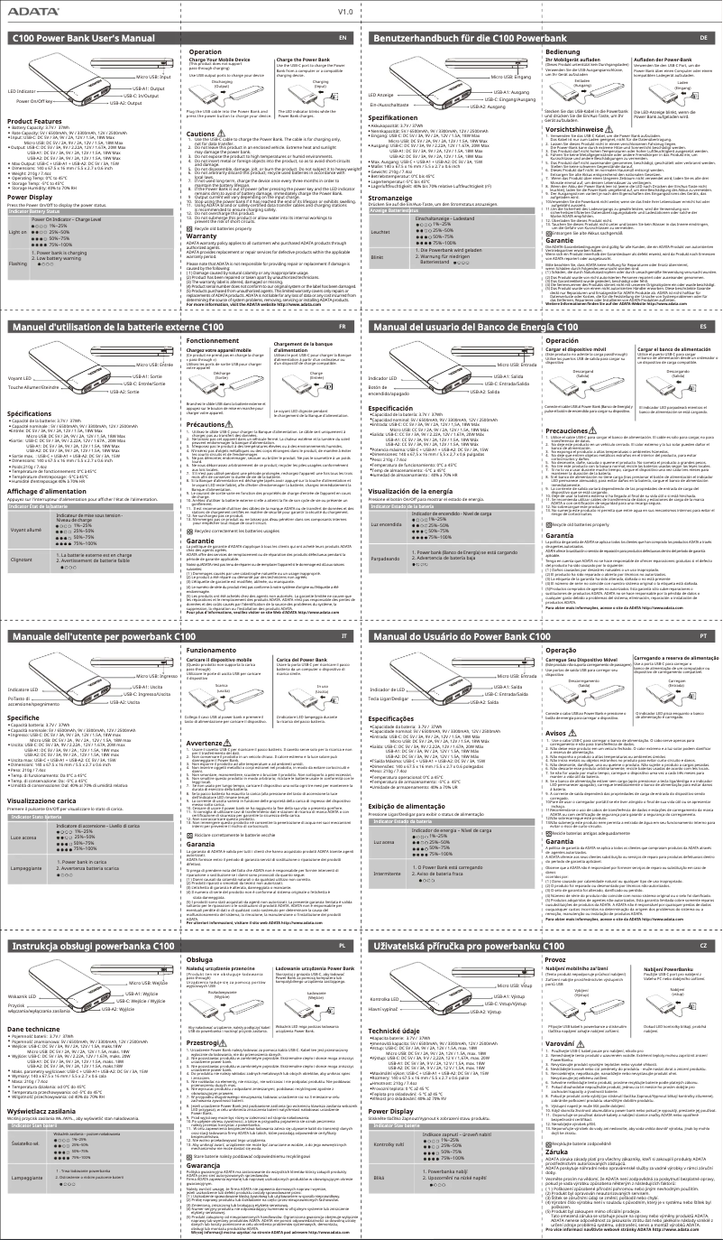 Página nº 1 - Manual de usuario ADATA C100