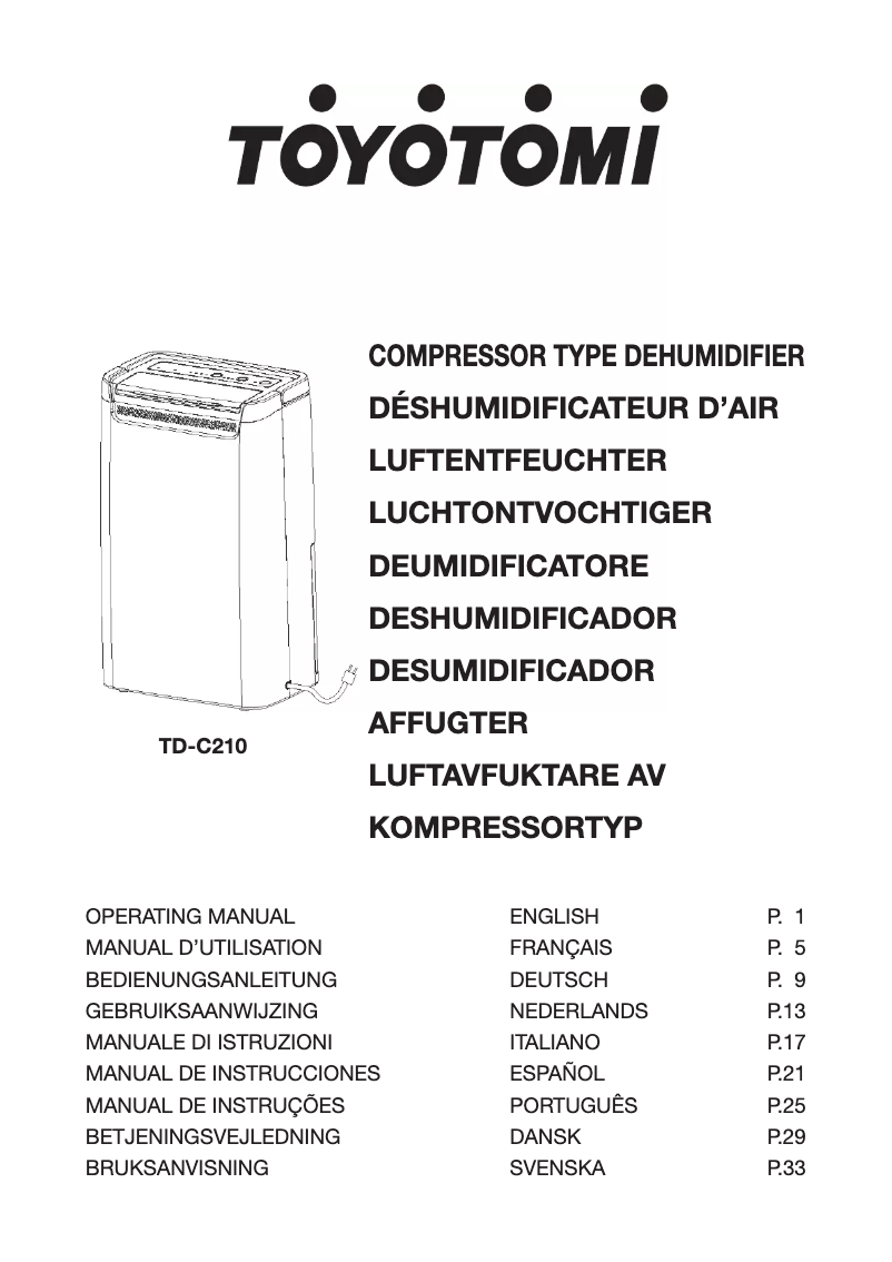 Imagen de la primera página del manual del dispositivo TD-C210