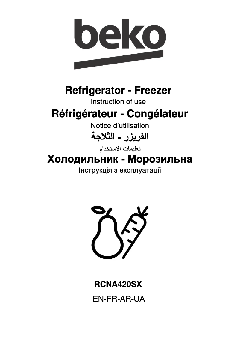 Página 1 del manual Manual de usuario Beko RCNA420SX