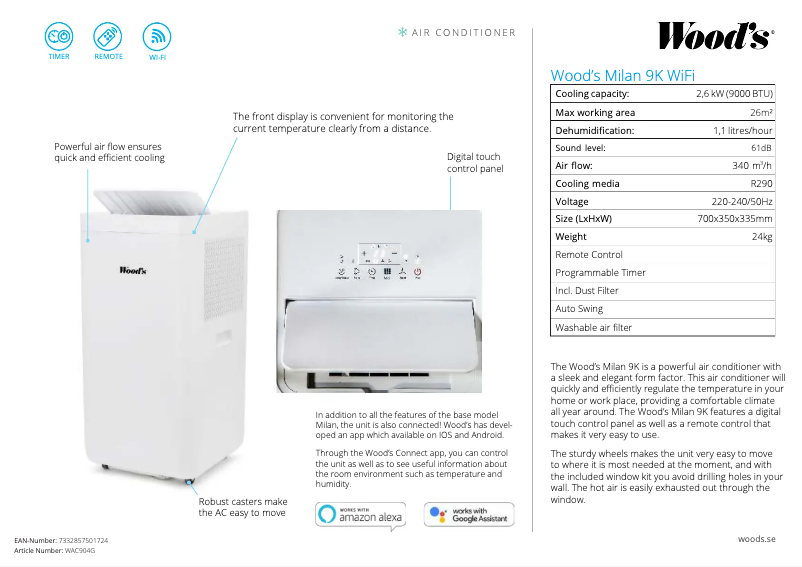 Imagen de la primera página del manual del dispositivo WAC904G