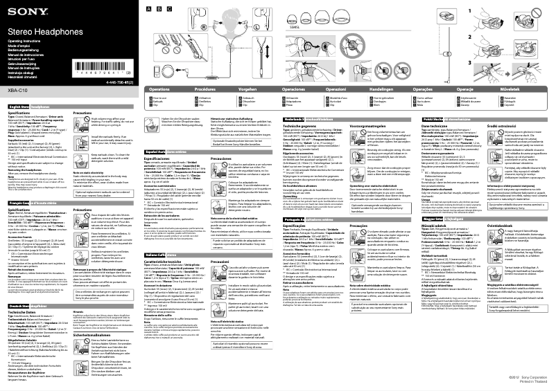 Página nº 1 - Manual de usuario Sony XBA-C10