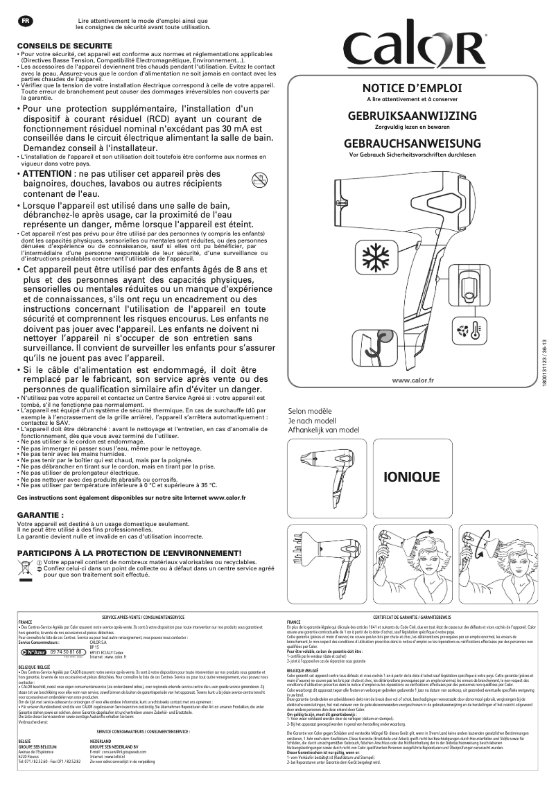 Página 1 del manual Manual de usuario Calor Studio Dry CV5372C0