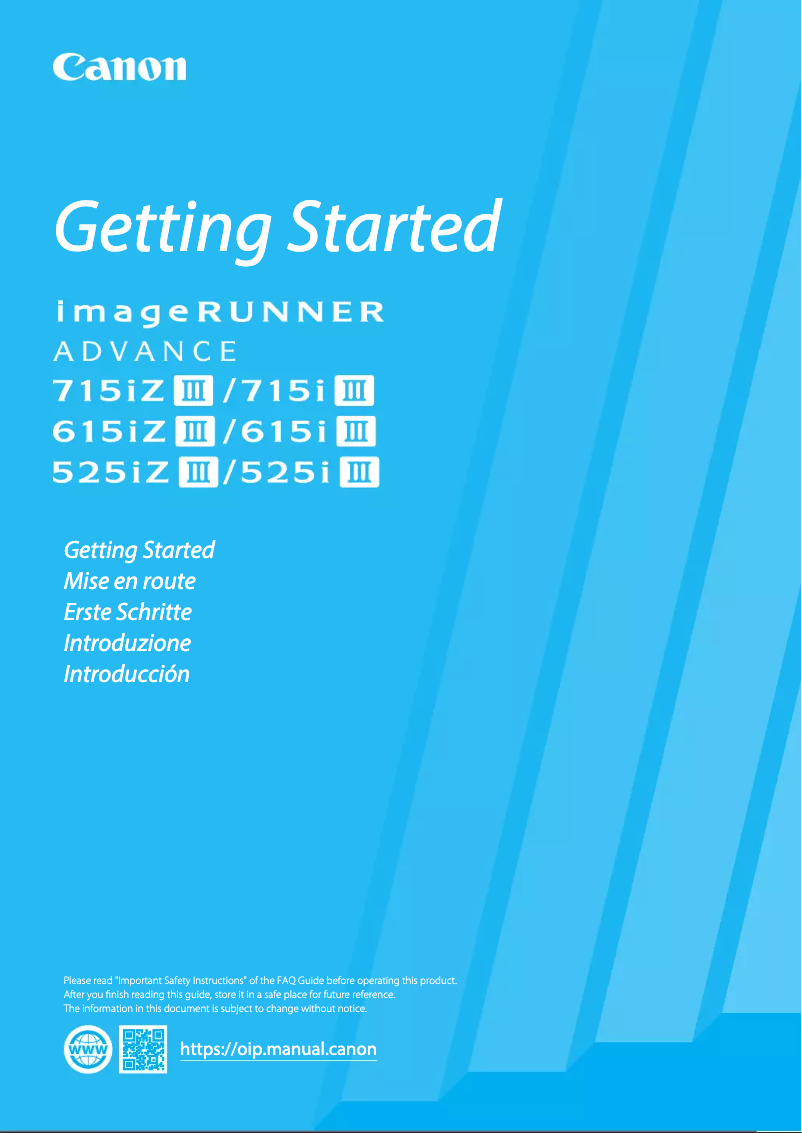 Página 1 del manual Manual de usuario Canon imageRUNNER ADVANCE 715i III