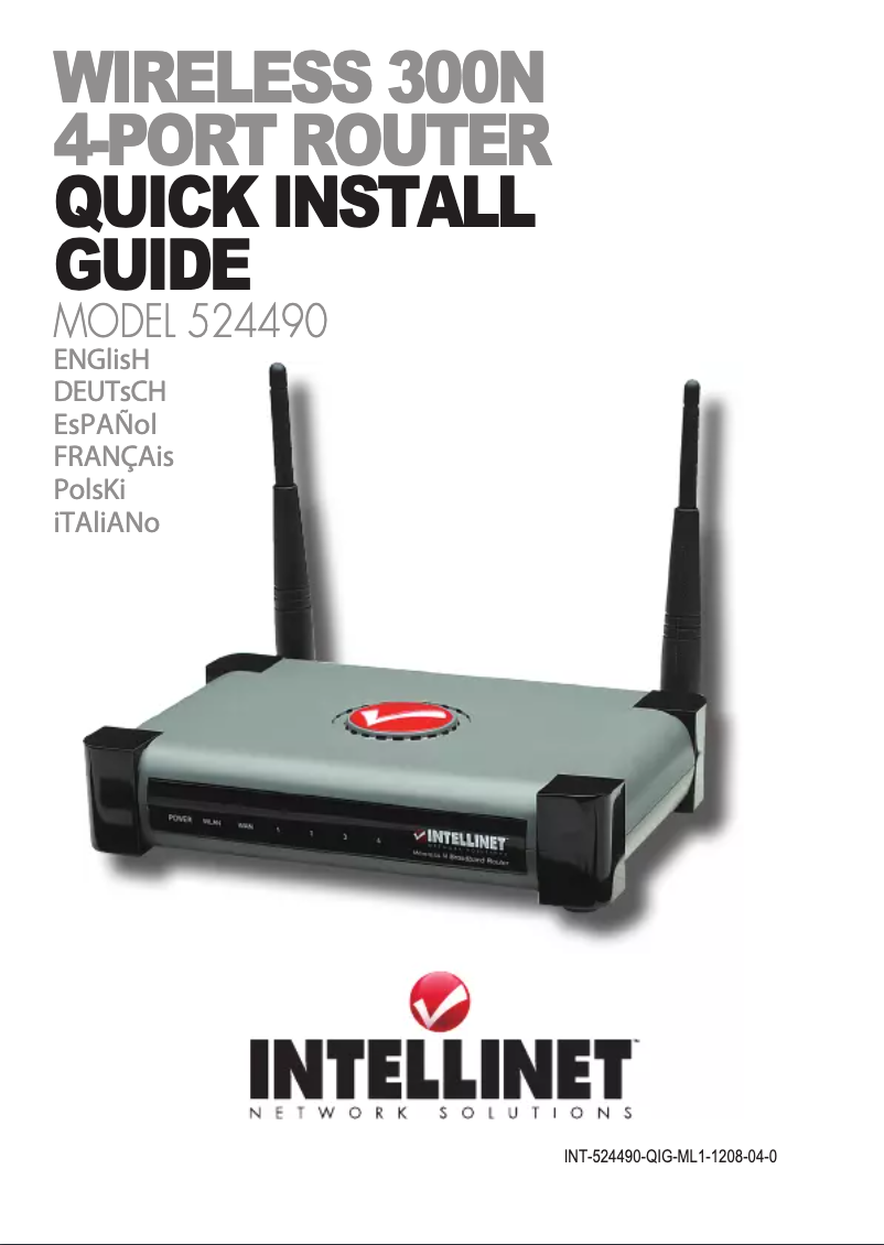 Página nº 1 - Manual de usuario Intellinet Wireless 300N 4-Port Router 524490