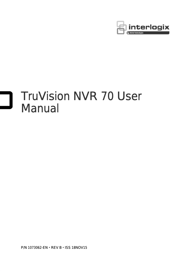 Imagen de la primera página del manual del dispositivo TruVision TVN-7001