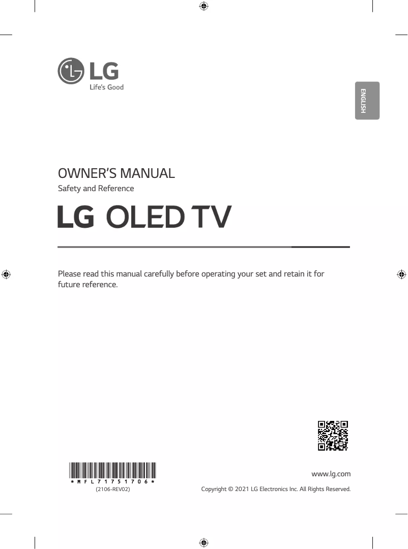 Imagen de la primera página del manual del dispositivo OLED55C1RLA