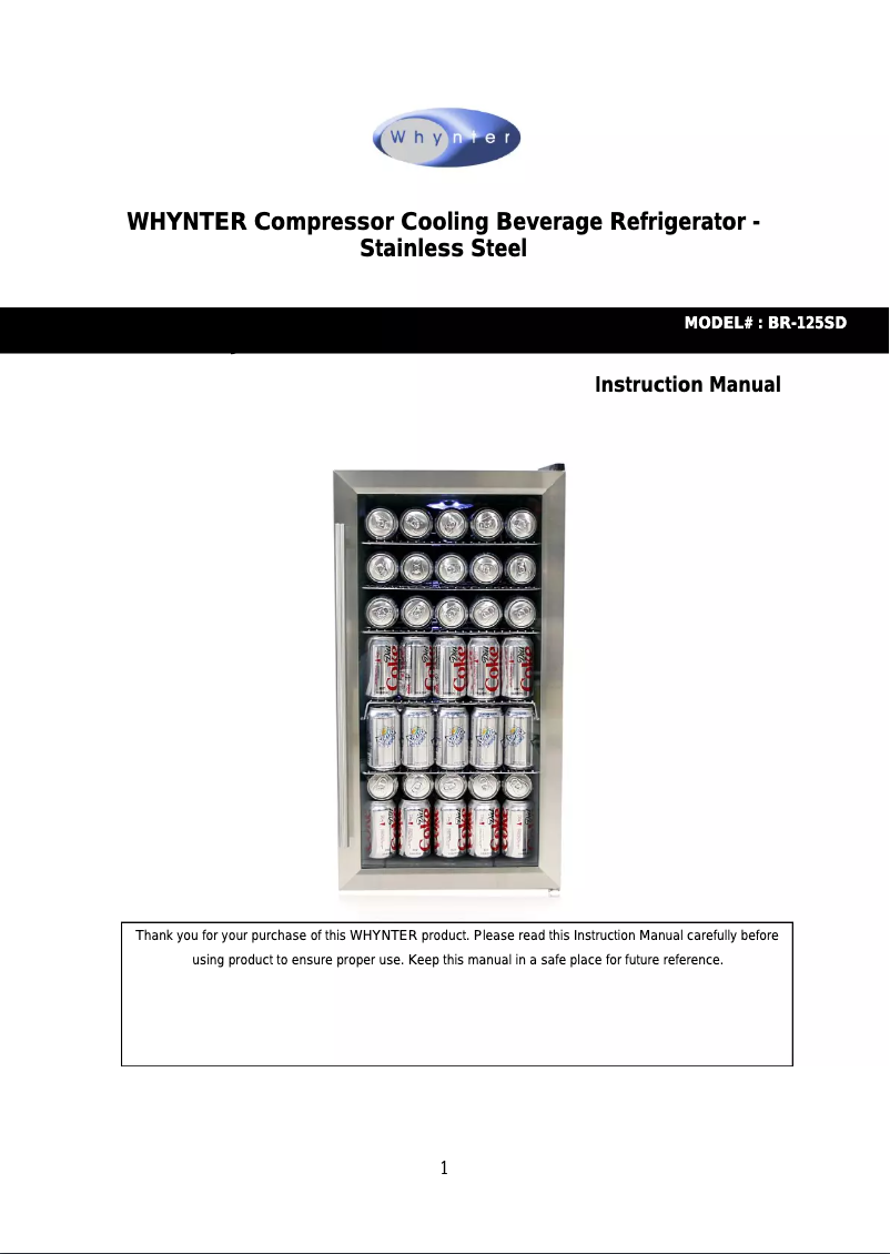 Imagen de la primera página del manual del dispositivo BR-125SD