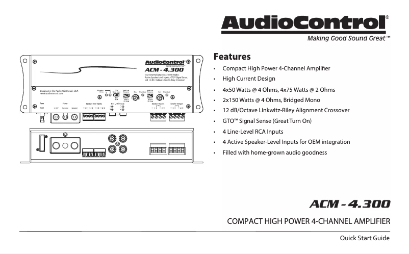 Página nº 1 - Ficha técnica AudioControl ACM-4.300