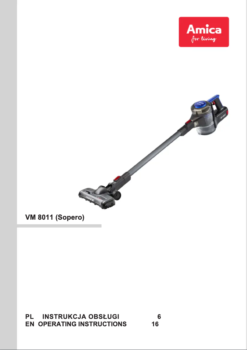 Página 1 del manual Manual de usuario Amica Sopero VM 8011