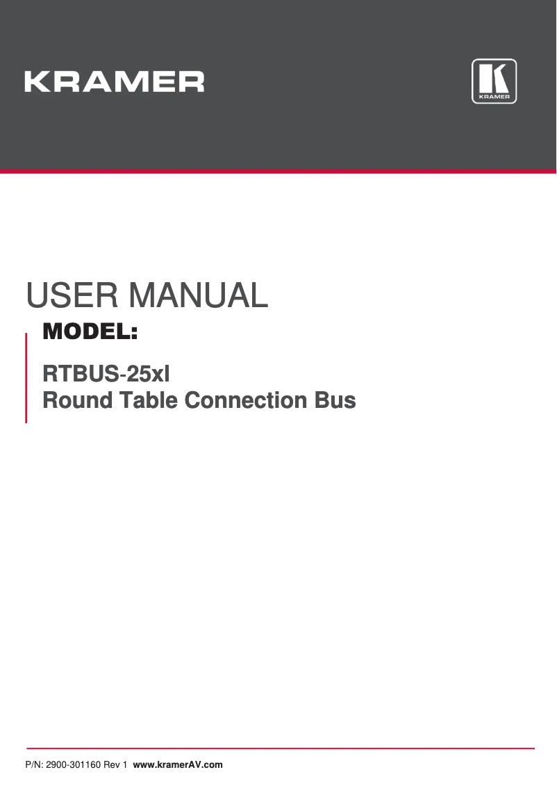 Página nº 1 - Manual de usuario Kramer RTBUS-25XL
