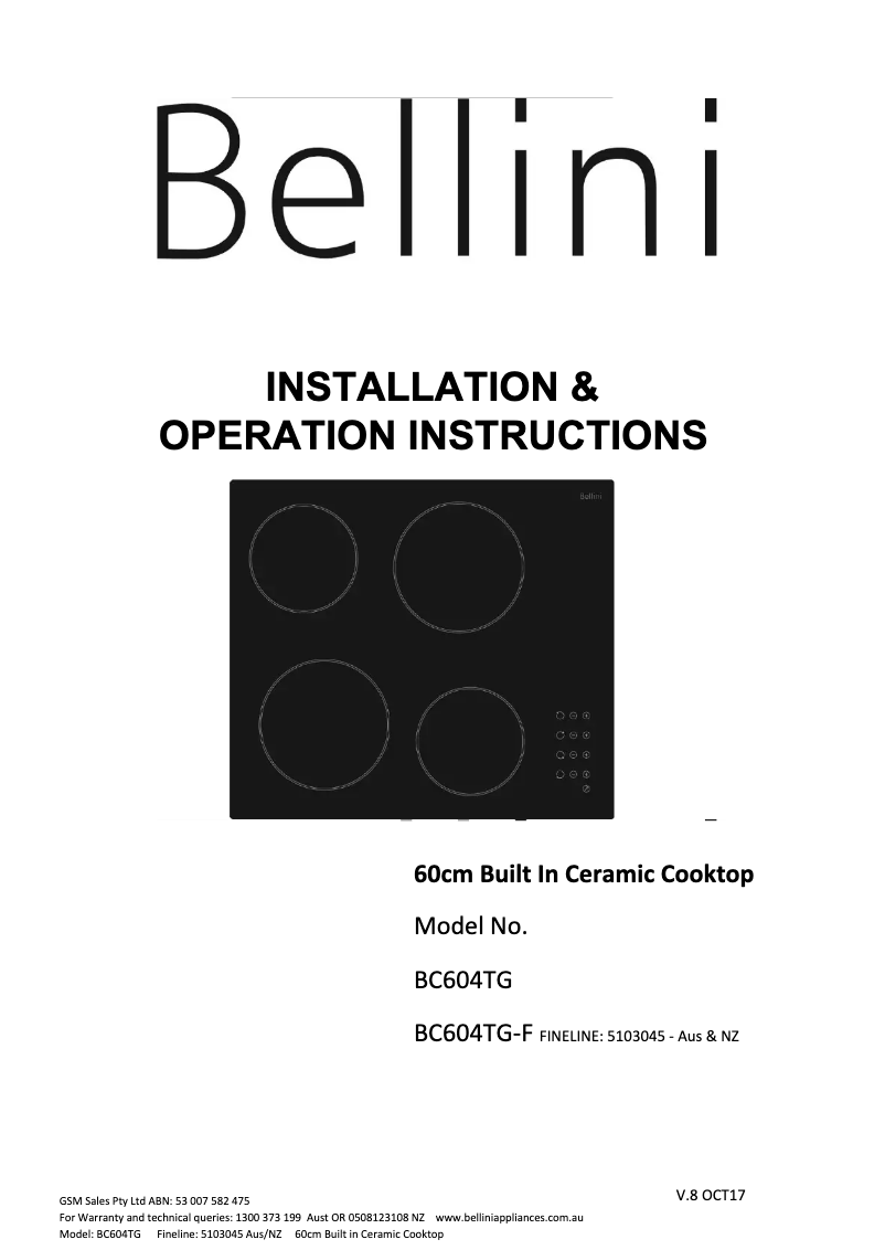 Imagen de la primera página del manual del dispositivo BC604TG