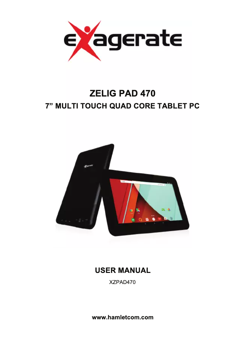 Imagen de la primera página del manual del dispositivo Zelig Pad XZPAD470