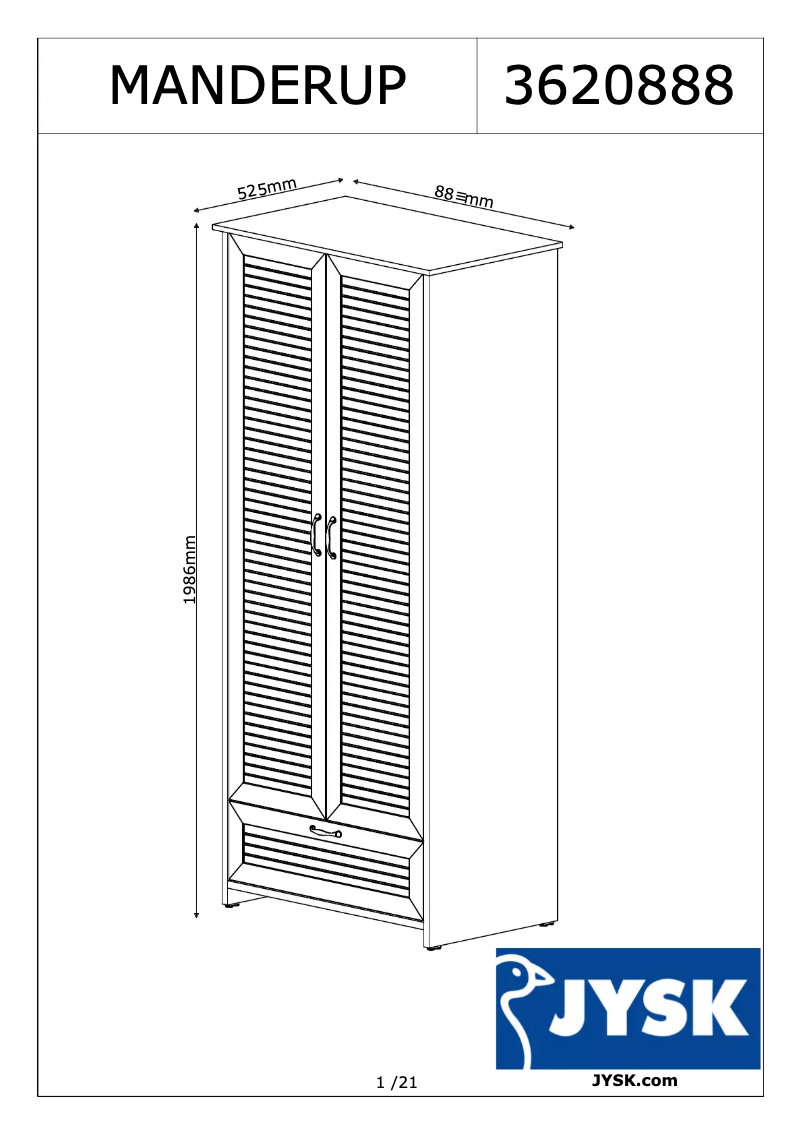 Página 1 del manual Manual de usuario JYSK MANDERUP 88x199