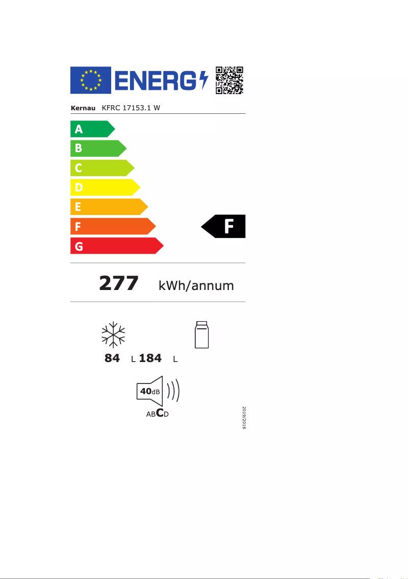 Página 1 del manual Etiqueta energética Kernau KFRC 17152 IX