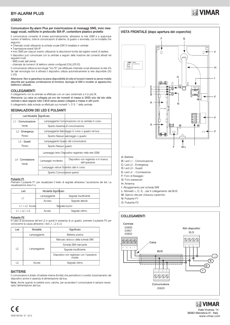 Página 1 del manual Instrucciones / montaje Vimar 03820
