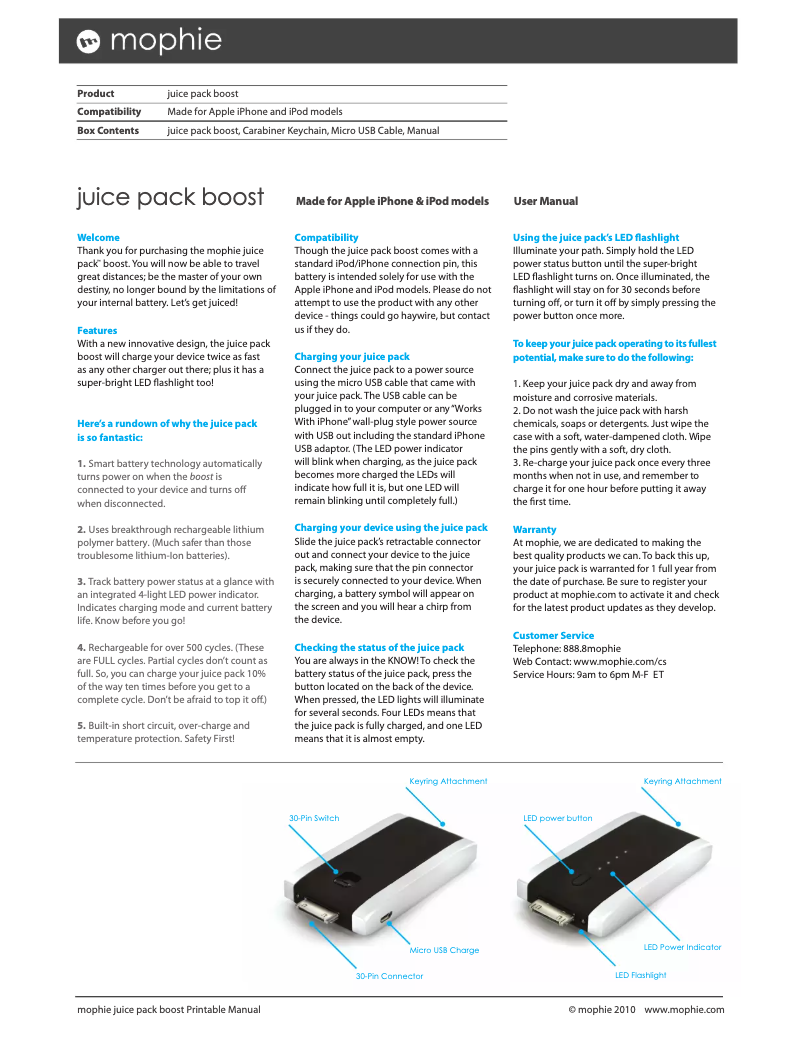 Página 1 del manual Manual de usuario Mophie Juice Pack