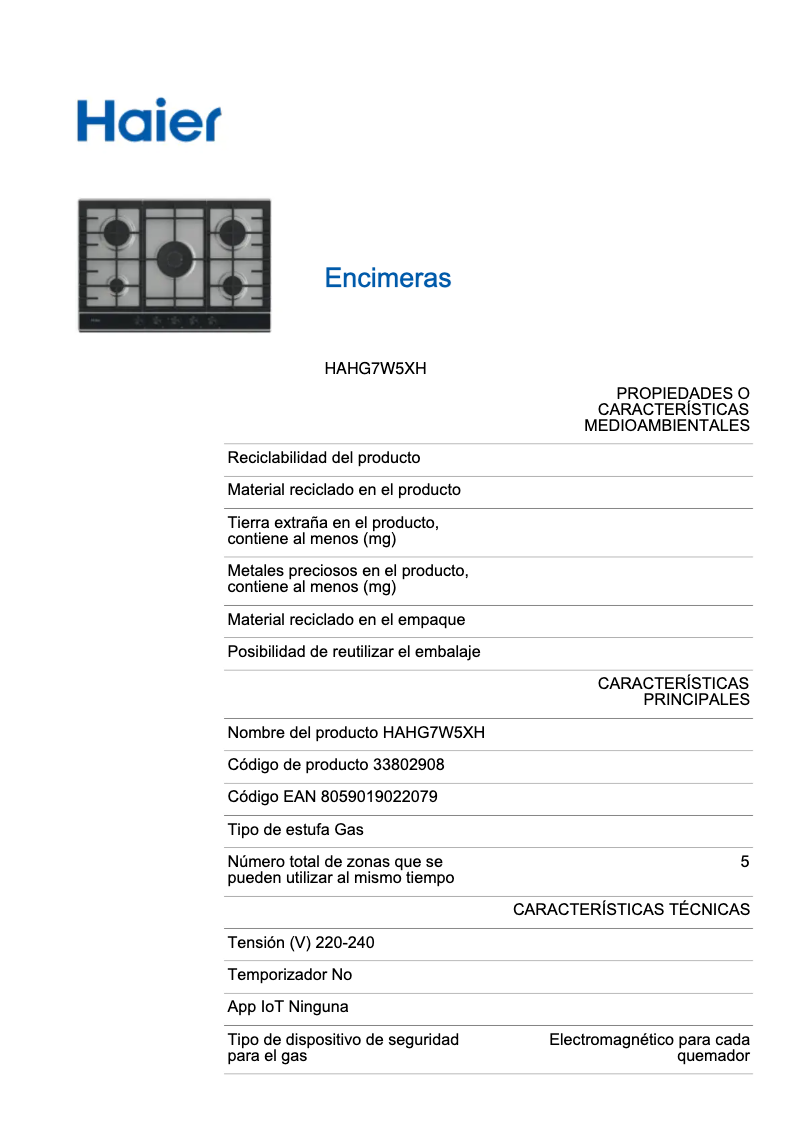 Imagen de la primera página del manual del dispositivo HAHG7W5XH