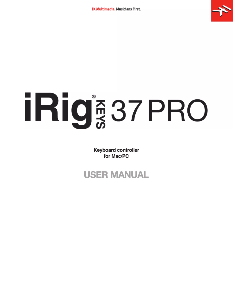 Página nº 1 - Manual de usuario IK Multimedia iRig Keys 37 Pro