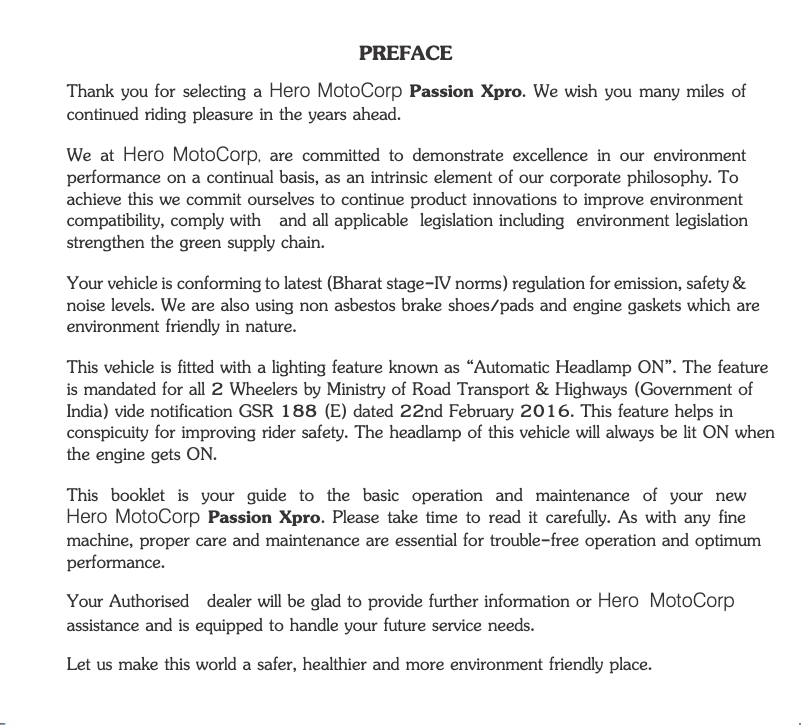 Página nº 1 - Manual de usuario Hero Passion Xpro (2019)