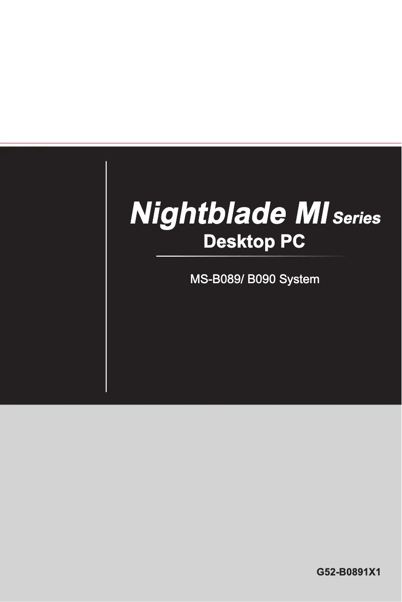 Página nº 1 - Manual de usuario MSI Nightblade MI2-017EU