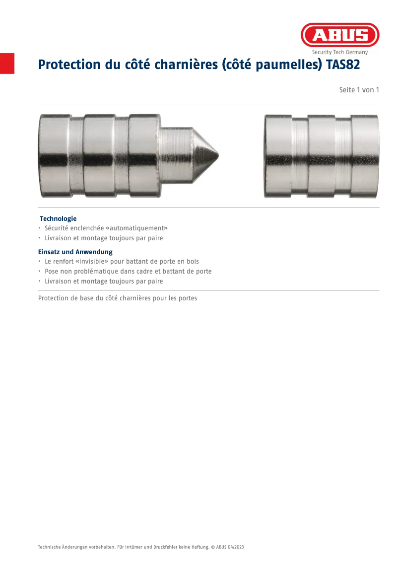 Imagen de la primera página del manual del dispositivo TAS82