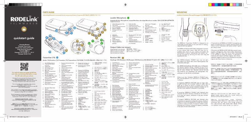 Imagen de la primera página del manual del dispositivo RODELink Filmmaker