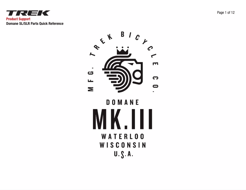 Imagen de la primera página del manual del dispositivo Domane SL Gen 3