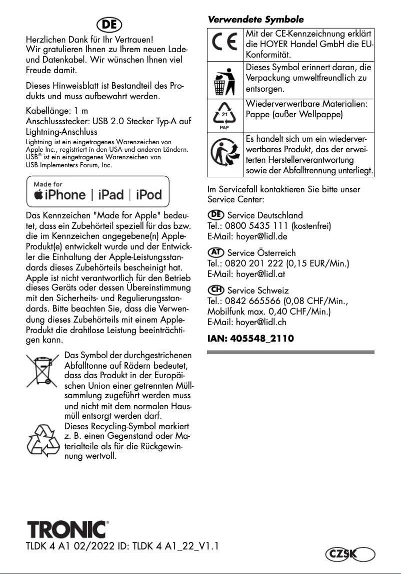 Página 1 del manual Manual de usuario Tronic TCAG B2