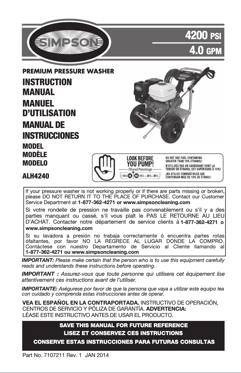 Imagen de la primera página del manual del dispositivo ALH4240