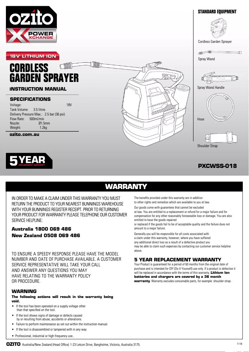 Imagen de la primera página del manual del dispositivo PXCWSS-018