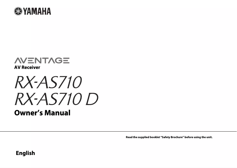Página 1 del manual Manual de instrucciones Yamaha RX-AS710D