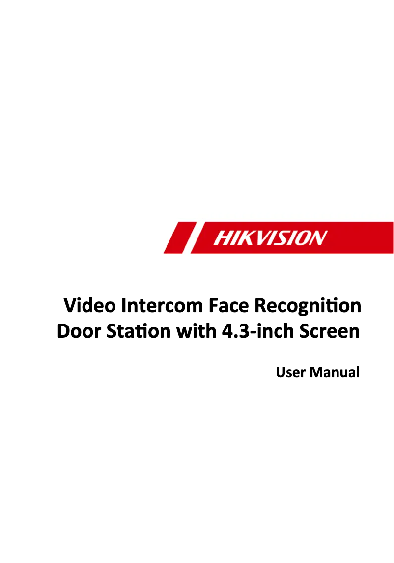 Página nº 1 - Manual de usuario Hikvision DS-KD9203-FTE6