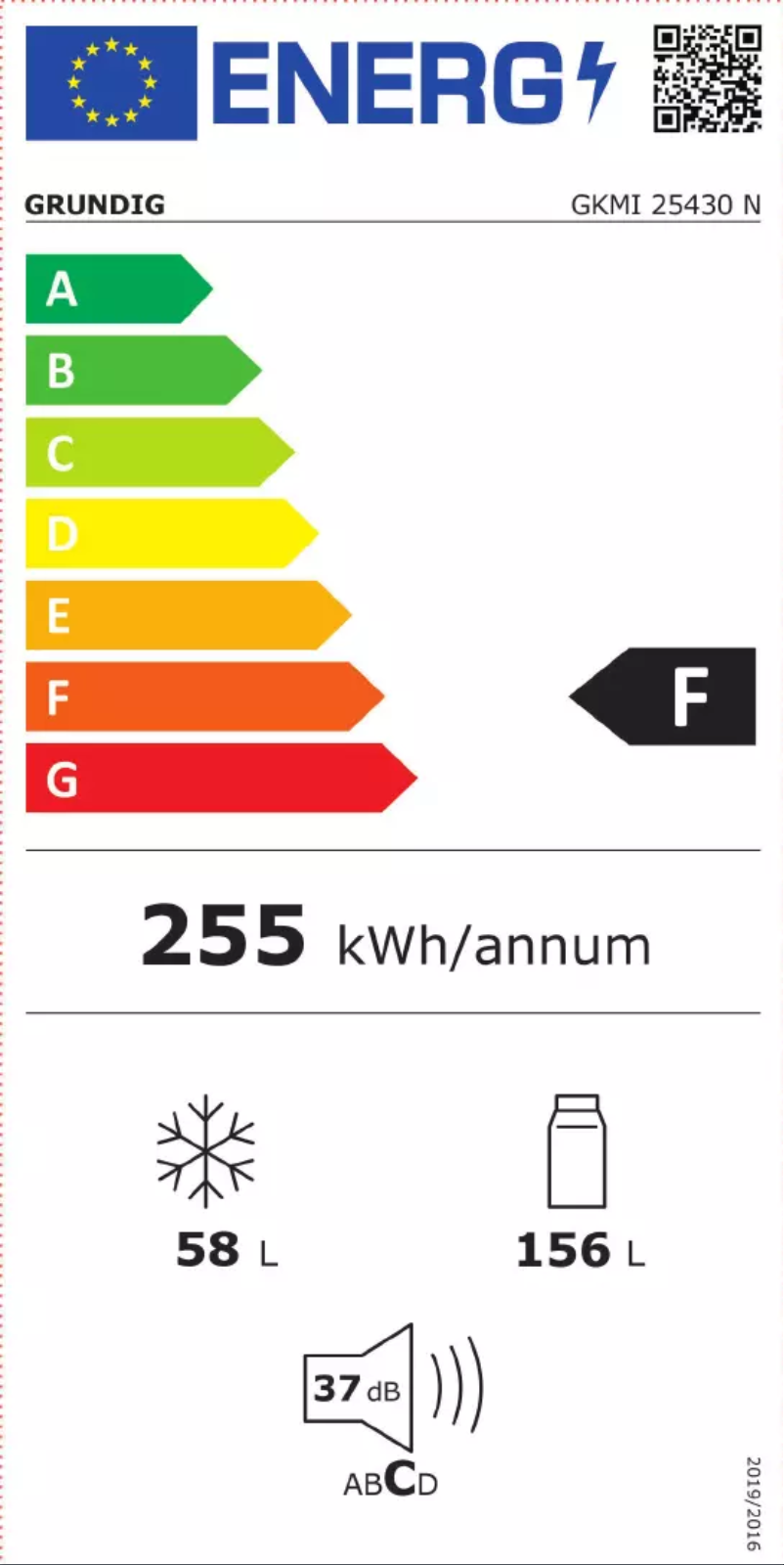 Página 1 del manual Etiqueta energética Grundig GKMI 25430 N