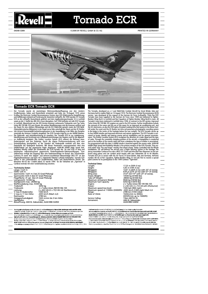 Página 1 del manual Manual de usuario Revell Tornado ECR