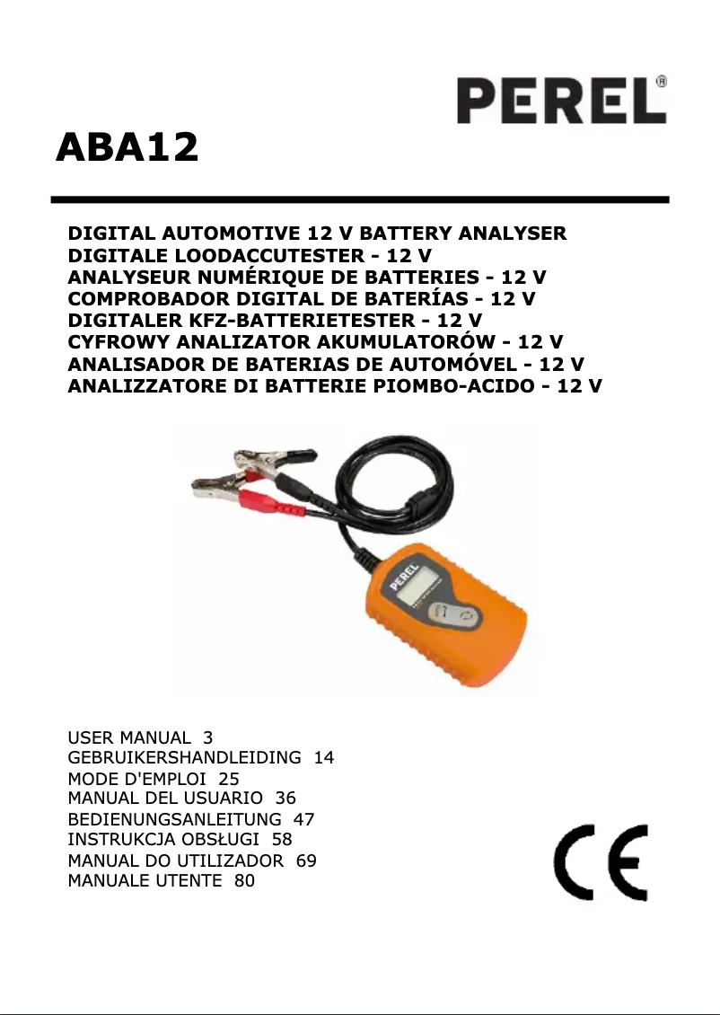 Página 1 del manual Manual de usuario Perel ABA12