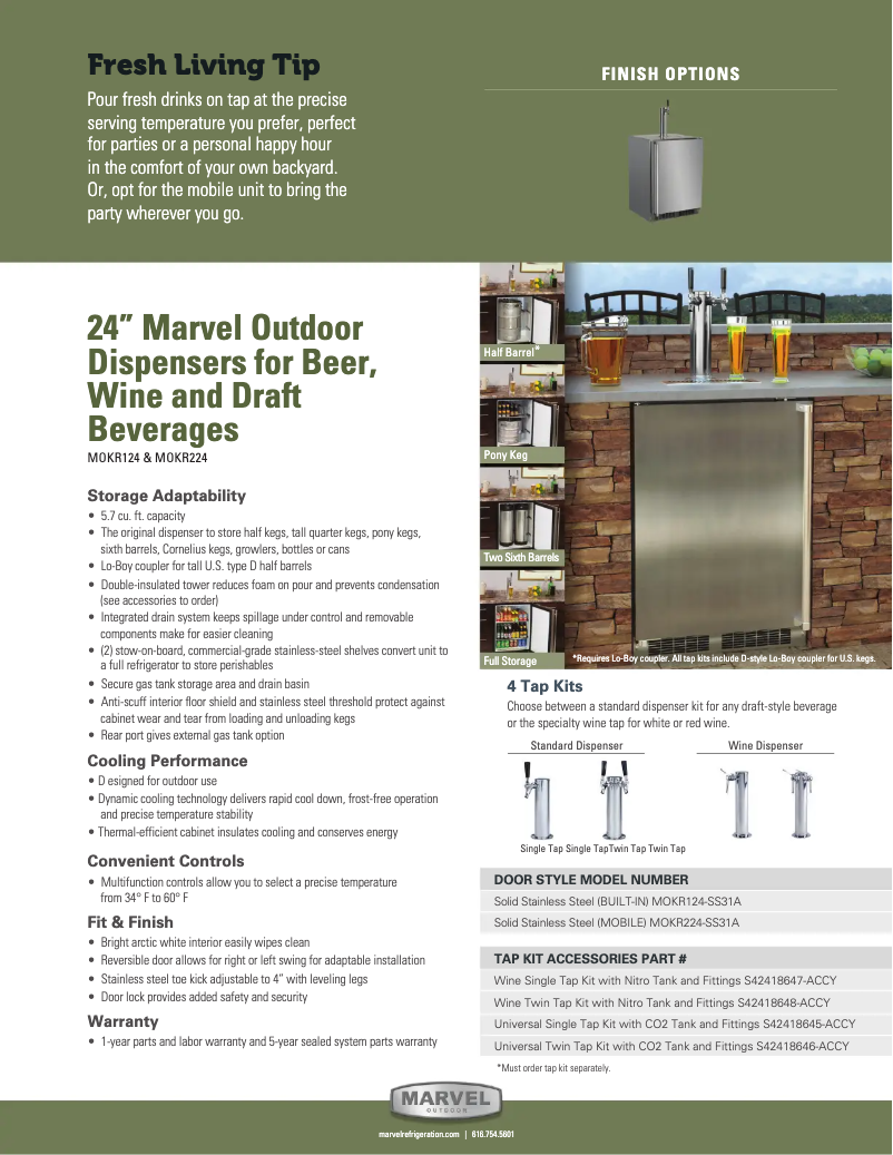 Página 1 del manual Guía de instalación Marvel MOKR124SS31A