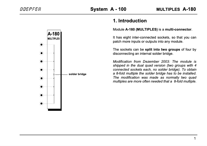 Imagen de la primera página del manual del dispositivo A-180