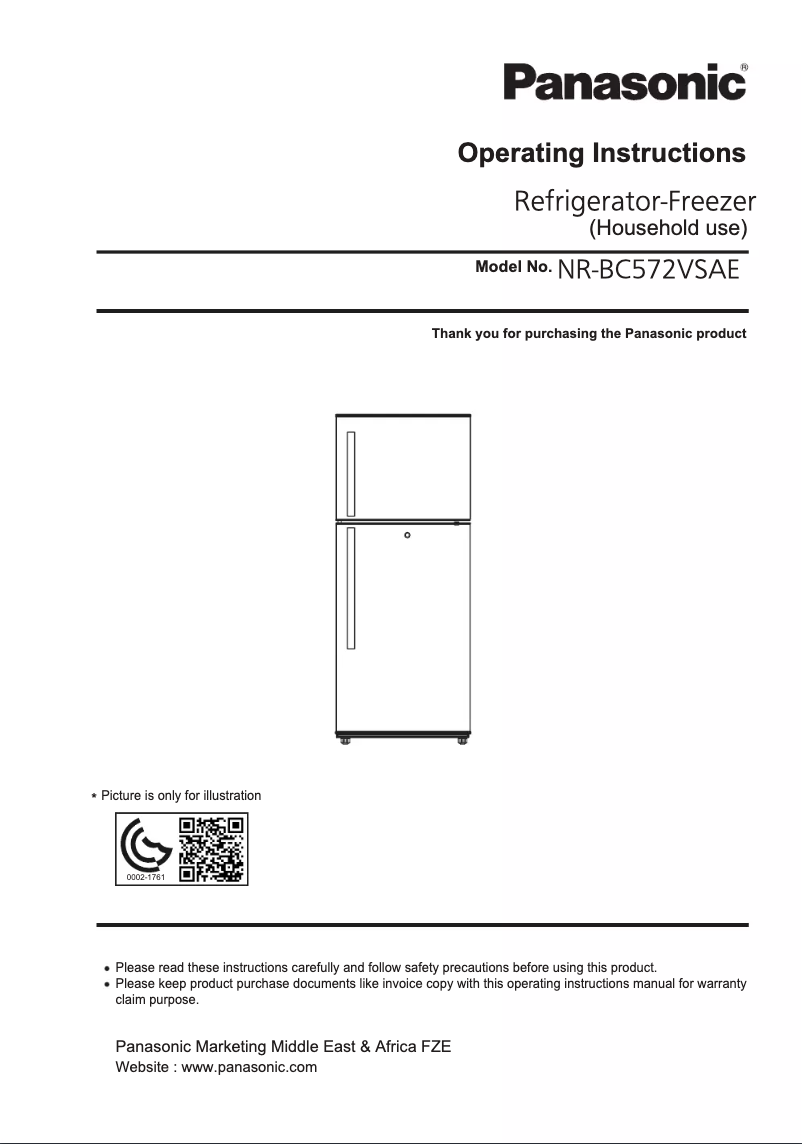 Página 1 del manual Manual de usuario Panasonic NR-BC572VS
