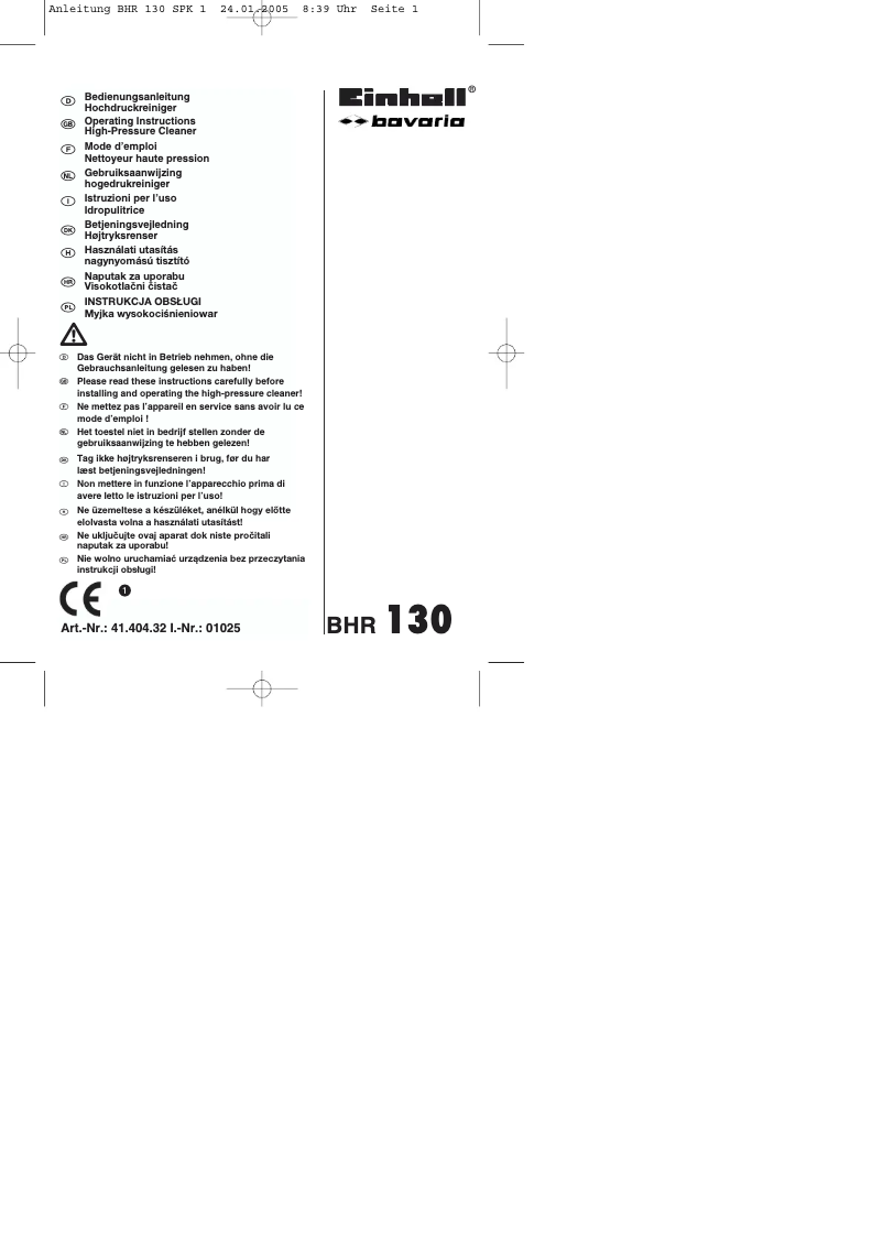 Página 1 del manual Manual de usuario Bavaria by Einhell BHR 130