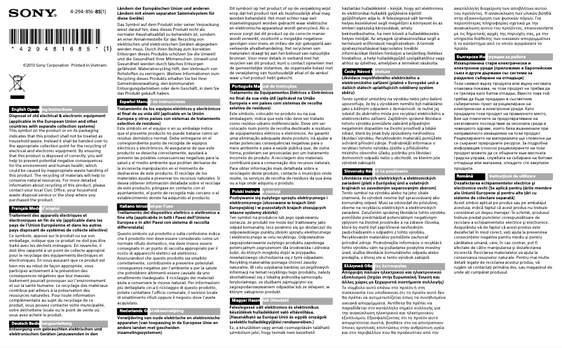 Página 1 del manual Manual de usuario Sony MDR-EX15LP