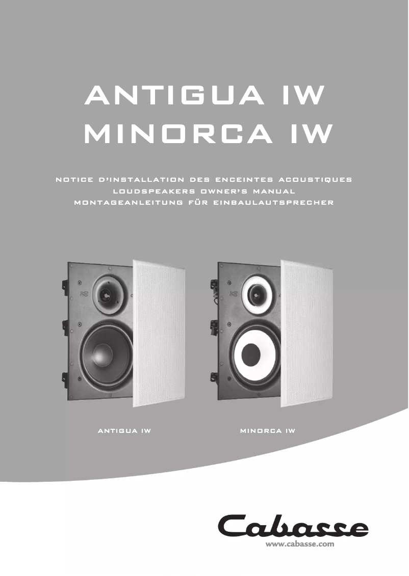Página 1 del manual Manual de usuario Cabasse Antigua IW