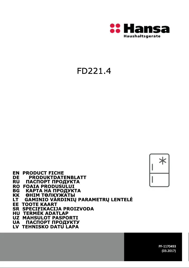 Imagen de la primera página del manual del dispositivo FD221.4
