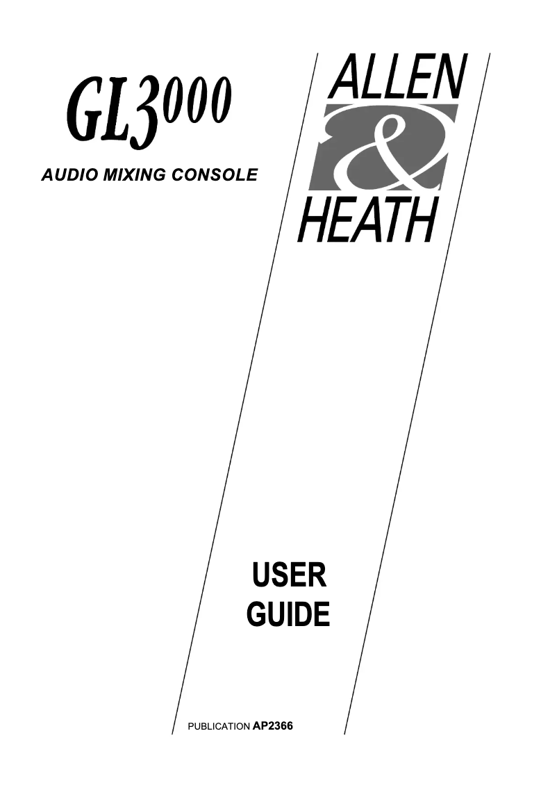 Página 1 del manual Manual de usuario Allen & Heath GL3000