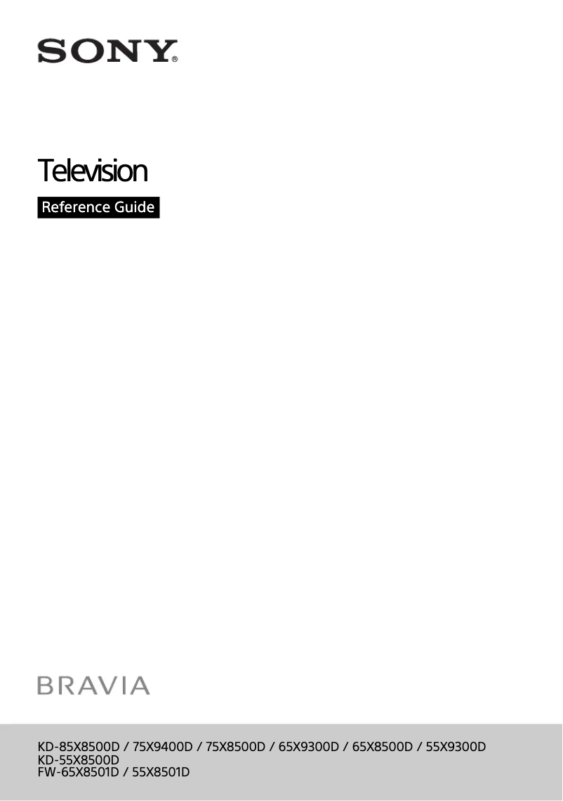 Imagen de la primera página del manual del dispositivo KD-85X8500D