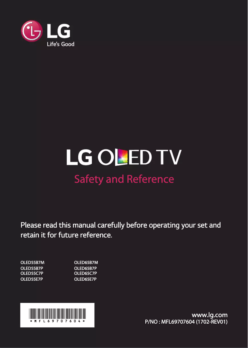 Imagen de la primera página del manual del dispositivo OLED65B7M