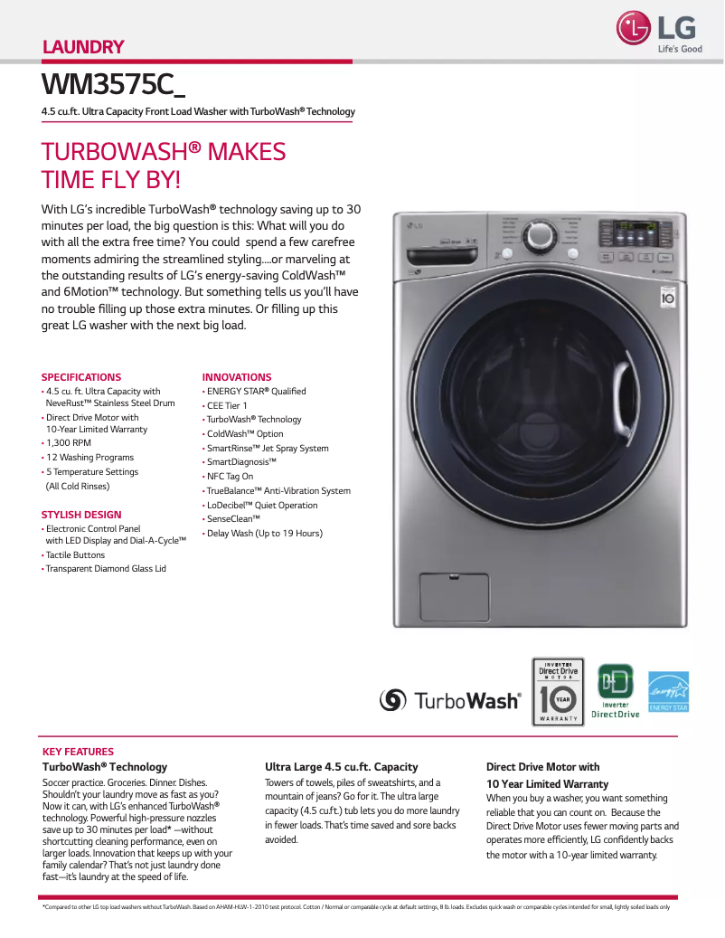 Imagen de la primera página del manual del dispositivo WM3575C